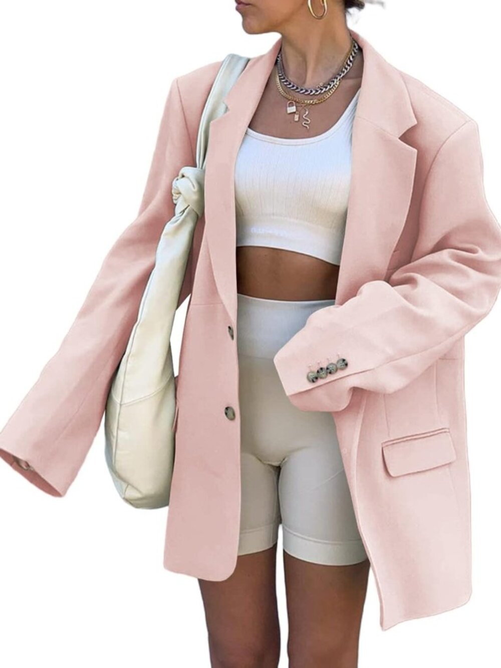 Chic Oversized Blazer for Women | Long Sleeve Casual Lapel Open Front Jacket
